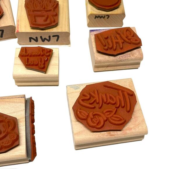 Stampin Up Wood Block Rubber Stamps Thank You Lot of 11 Stamps Cardmaking - Picture 10 of 11